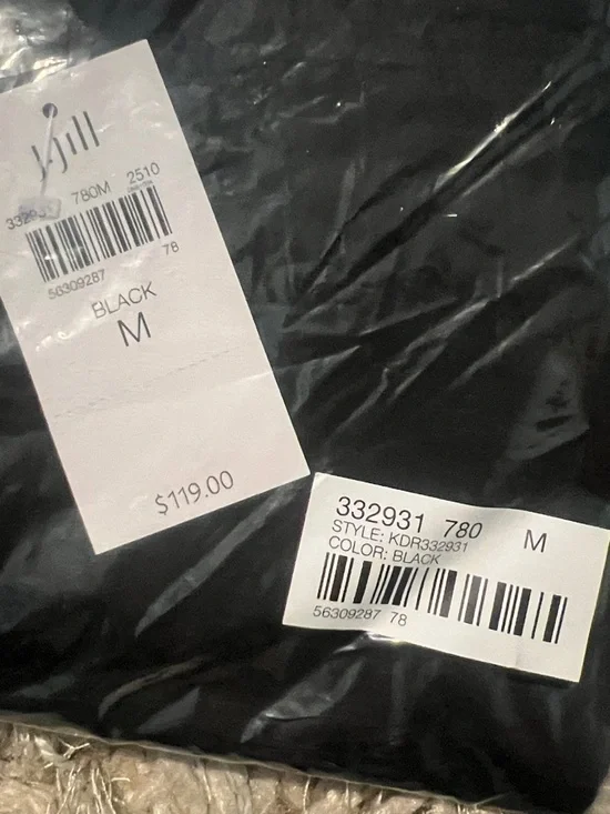 J. Jill Black Sweater-Trimmed Cowl-Neck Dress - Black - Picture 6 of 6